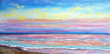 Virginia Beach Painting Sunset Ocean Original Wall Art