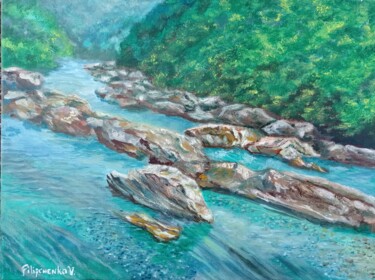 Mountain River Painting Landscape Original Oil Painting