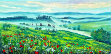 Toscana Poppy Field Painting Original Meadowe Art Oil On Can