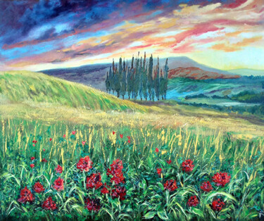 Tuscany Sunset Hills Original Painting