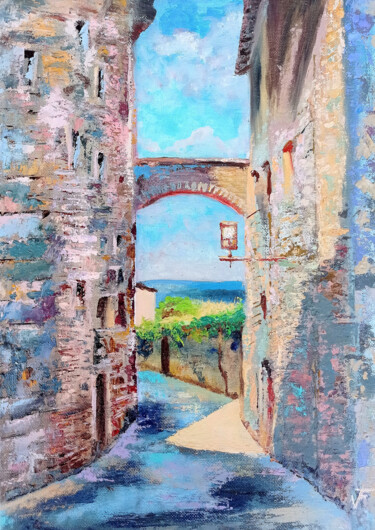 Italian Street Volterra Painting