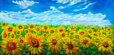 Sunflower Field Of Tuscany Painting