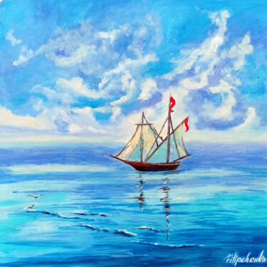 Sailboat Painting Seascape Original Oil Artwork