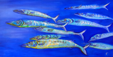 Barracuda Fish Underwater Life Original Painting