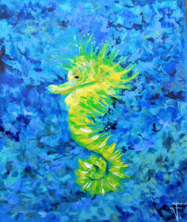 Seahorse Animal Painting Underwater Life Original Art Painti