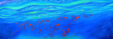 Red Fish On Sea Bottom Original Painting