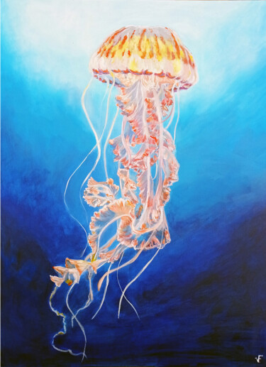 Jellyfish Underwater Animals Original Painting.