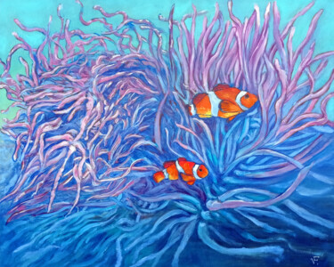 Clownfish In Actinia Original Painting.