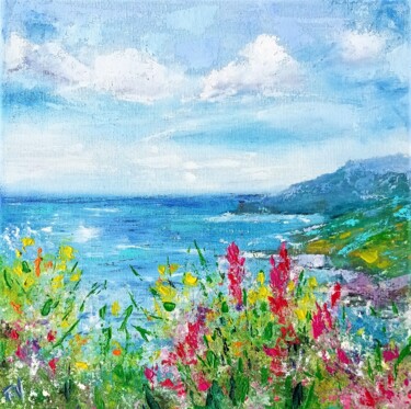 Summer Floral Meadow Seascape.